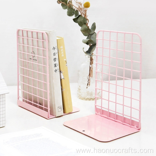 Simple grid book stand iron book holder bookshelf